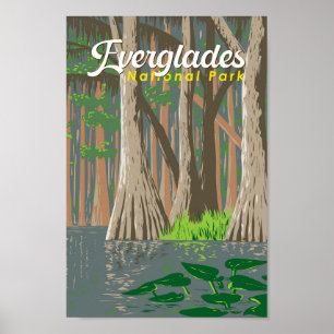 Everglades Nationalpark Illustration Poster