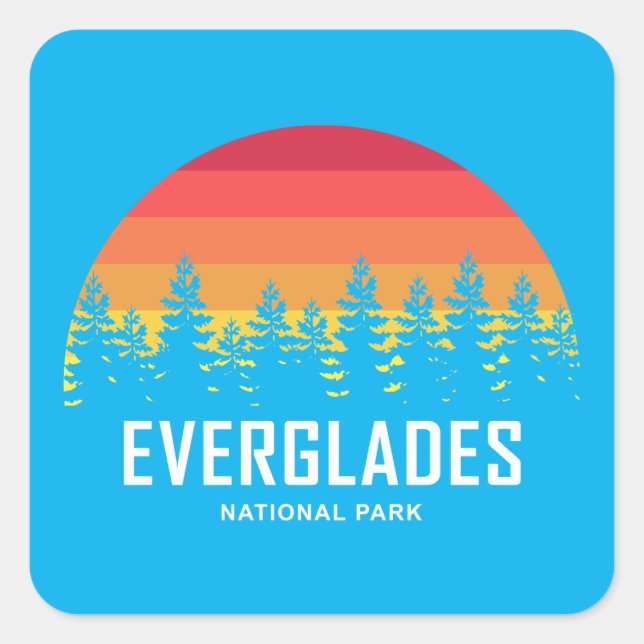 Everglades-Nationalpark Quadratischer Aufkleber (Vorderseite)