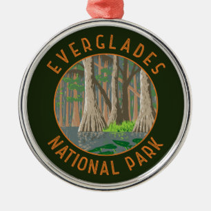 Everglades Nationalpark Retro Distressed Circle Ornament Aus Metall