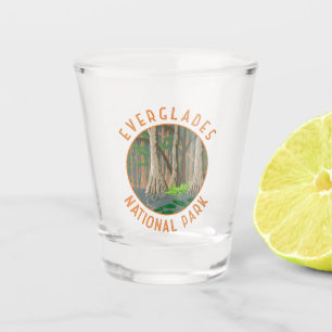 Everglades Nationalpark Retro Distressed Circle Schnapsglas