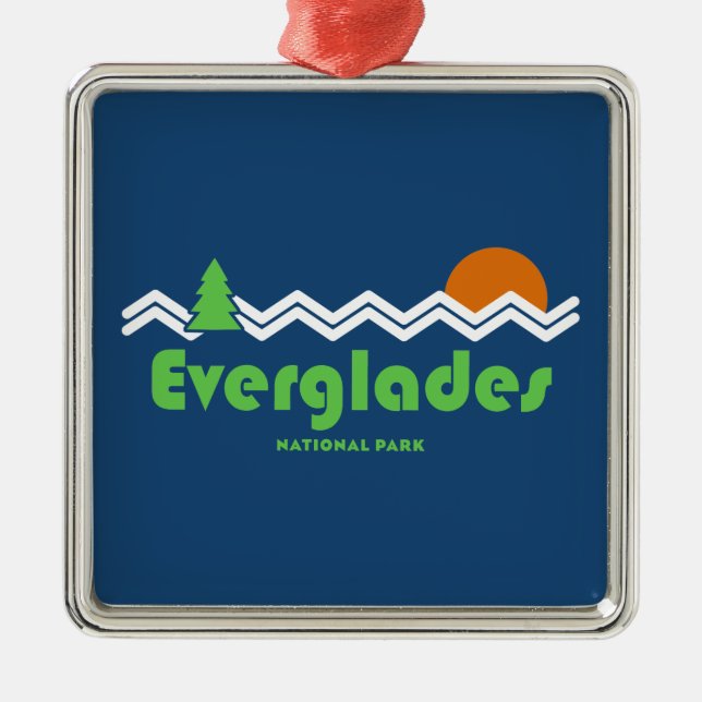 Everglades Nationalpark Retro Ornament Aus Metall (Vorne)
