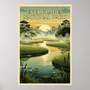 Everglades Nationalpark Retro Poster