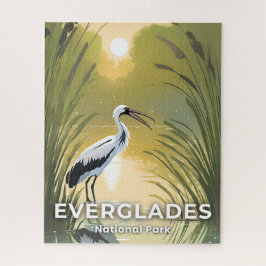 Everglades Nationalpark | Wasserfarben-Storch Puzzle