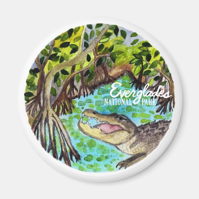 Everglades Nationalpark Watercolor Magnet (Vorne)