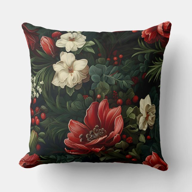 Everglow Weihnachten Florals Botanical Kissen (Vorderseite)