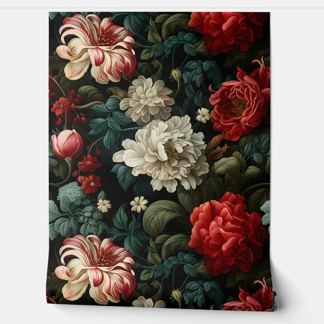 Everglow Weihnachten Florals Botanical Tapete (Abrollen)