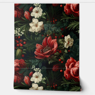Everglow Weihnachten Florals Botanical Tapete