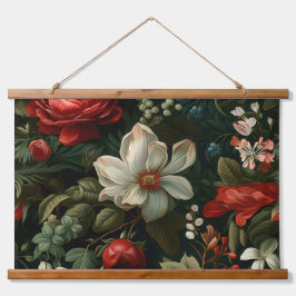 Everglow Weihnachten Florals Botanical Wandteppich Mit Holzrahmen