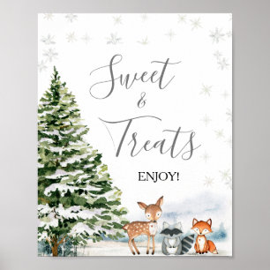 Evergreen Animal Winter Onederland Sweet & Leckere Poster