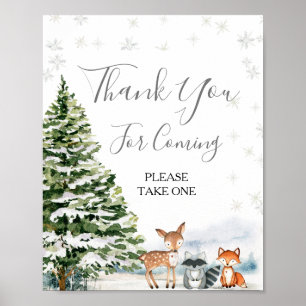 Evergreen Animal Winter Onederland Vielen Dank Poster