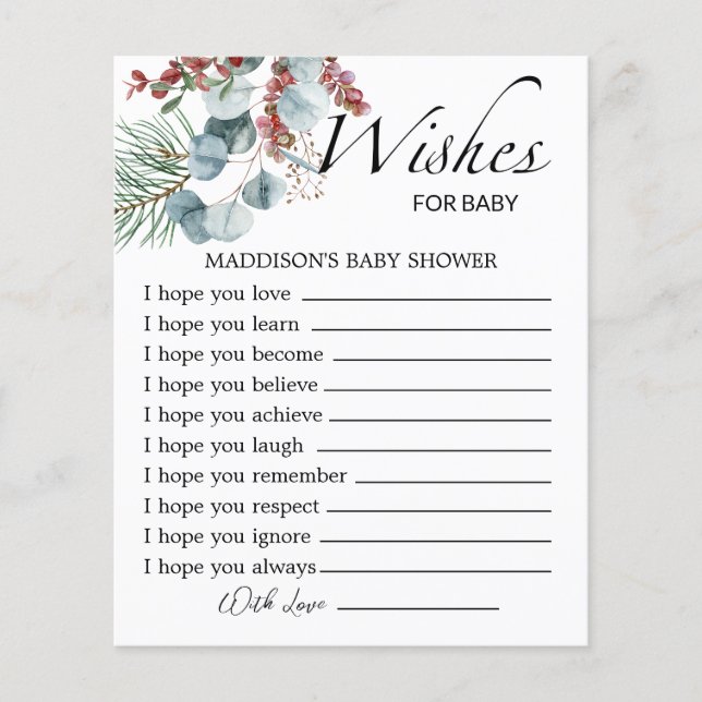 Evergreen baby es ist kalt draußen Wünsche für das (Vorderseite)