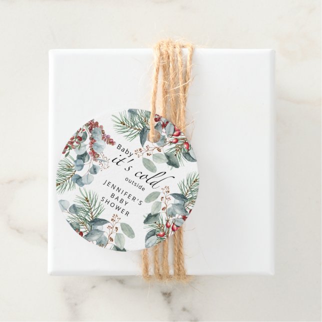 Evergreen Baby mit kalter Außendusche Geschenkanhänger (Beispiel)