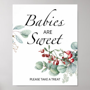 Evergreen Babys sind süß und nehmen eine Leckerei Poster