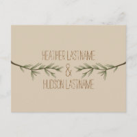 Evergreen Branches Rustic Save the Date