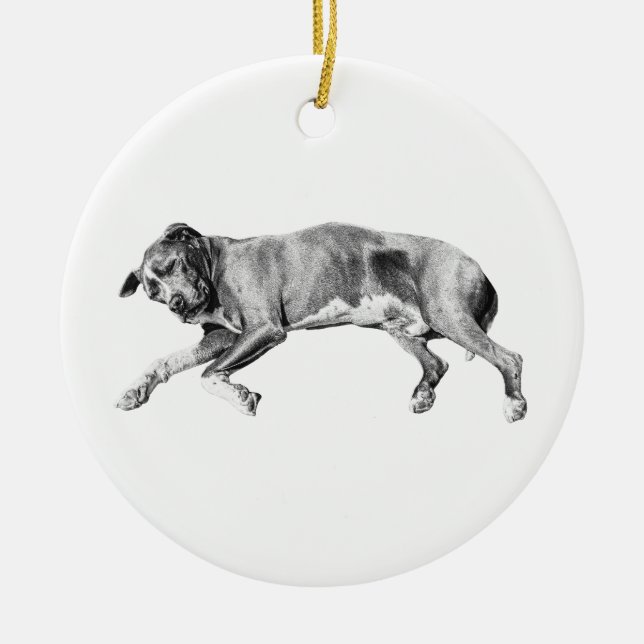 Evergreen Calm, Side-Lying Friend Keramik Ornament (Vorne)
