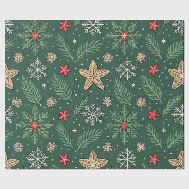 Evergreen Cheer Geschenkpapier (Saum)