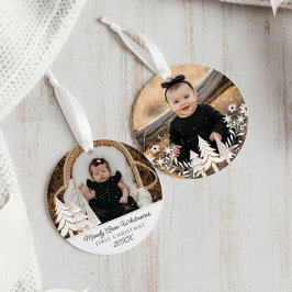 Evergreen Christmas Tree Erstes Weihnachtsfest Fot Ornament