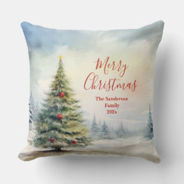 Evergreen Christmas Tree Vintag Kissen