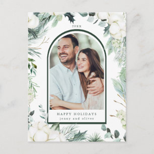 Evergreen & Cotton Blume Arch Foto Holiday Postkarte