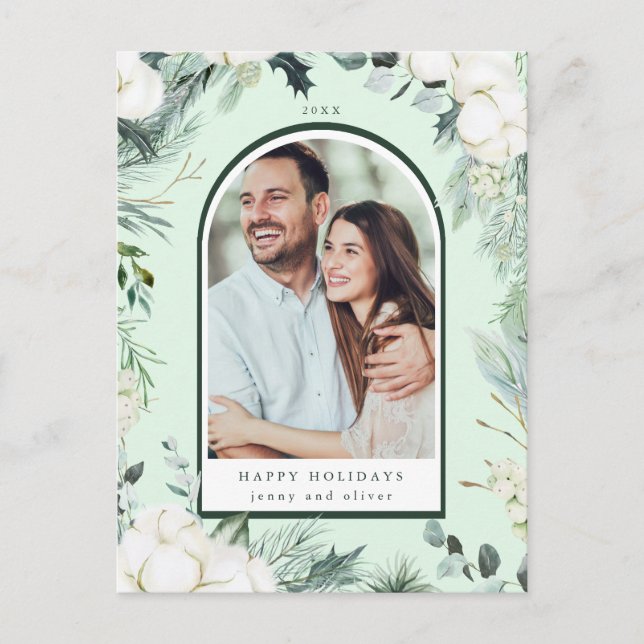 Evergreen & Cotton Blume Arch Foto Kinderspielplat Postkarte (Vorderseite)