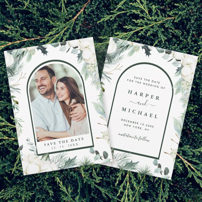 Evergreen & Cotton Blume Arch Foto Rett The Dat Save The Date (Von Creator hochgeladen)