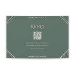 Evergreen Diamond Wedding RSVP Card<br><div class="desc">Dieses dunkelgrüne Hochzeitsrsvp zeichnet sich durch eine moderne Diamantenform aus,  die neben der modernen Typografie in einem hellen Pfirsich eine Touch der Eleganz in das Design einfügt.</div>