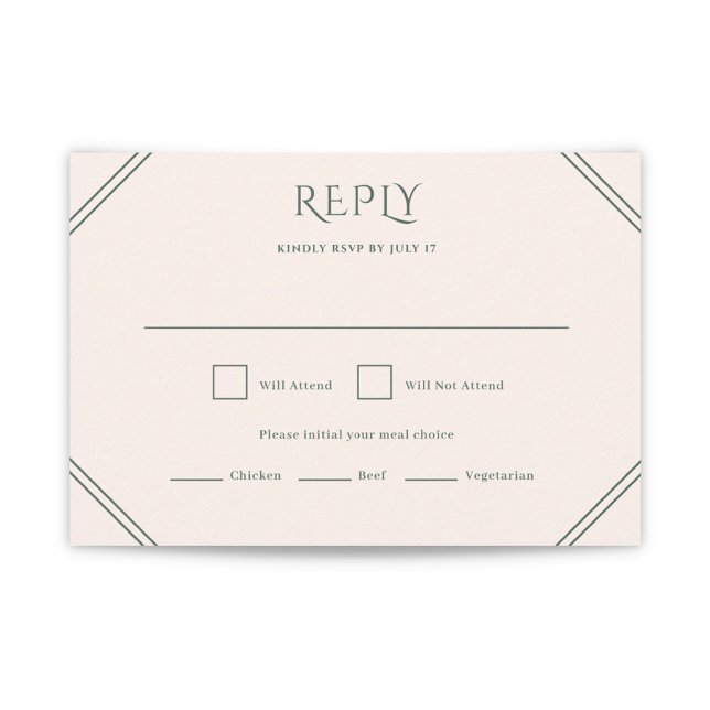 Evergreen Diamond Wedding RSVP Card (Von Creator hochgeladen)