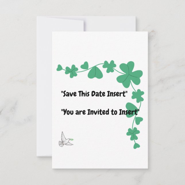 "Evergreen Elegance - Custom Clover Border" Save The Date (Vorderseite)