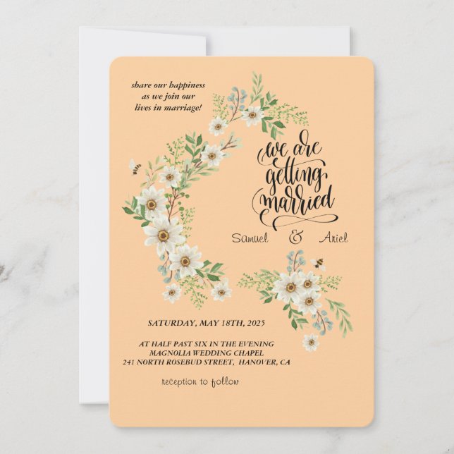 Evergreen Elegance Wedding Einladung (Vorderseite)