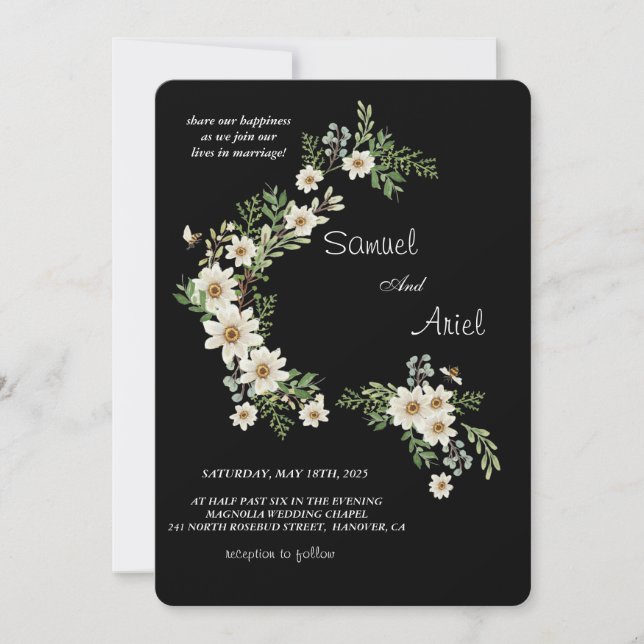 Evergreen Elegance Wedding Einladung (Vorderseite)