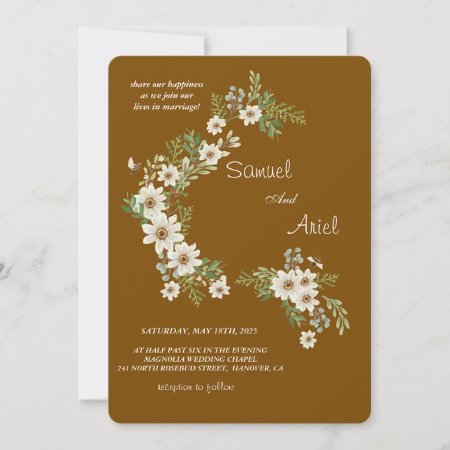 Evergreen Elegance Wedding Einladung (Vorderseite)
