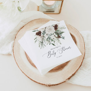 Evergreen elegante, geschlechtsneutrale Babydusche Serviette