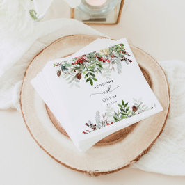 Evergreen elegante Weihnachtsfeier Serviette