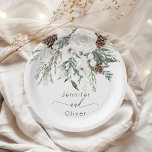 Evergreen festliche Winter elegante Hochzeit Pappteller<br><div class="desc">Evergreen festliche Winter elegante Hochzeit Papier Teller Matching Artikel zur Verfügung.</div>