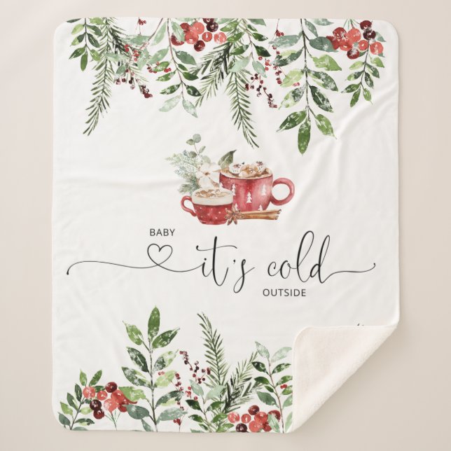 Evergreen gemütliche Baby kalt draußen Sherpadecke (Vorderseite)