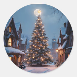 Evergreen Glow - Runder Aufkleber