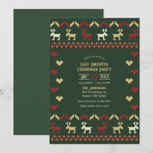 Evergreen Glow Ugly Sweater Christmas Party Einladung