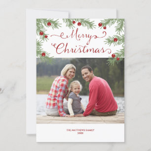 Evergreen Grüße - Weihnachtsfotokarte Feiertagskarte
