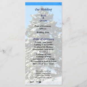 Evergreen im Winter Wedding Program Programm