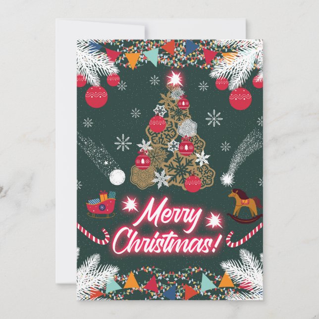 Evergreen Joy of Christmas Feiertagskarte (Vorderseite)