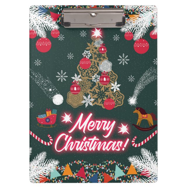 Evergreen Joy of Christmas Klemmbrett (Vorderseite)