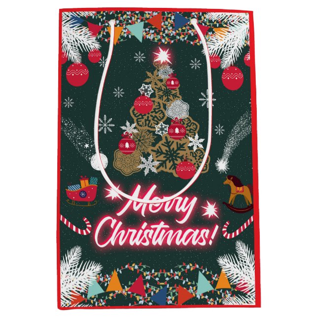 Evergreen Joy of Christmas Mittlere Geschenktüte (Vorderseite)