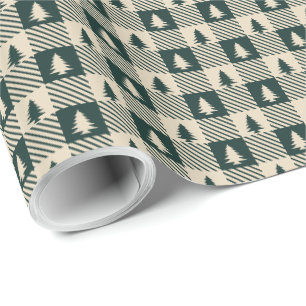 Evergreen kariert geschenkpapier