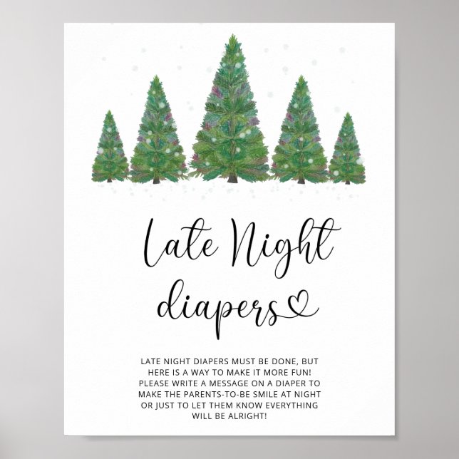 Evergreen Late night diaper game Poster (Vorne)