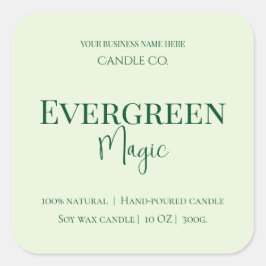 Evergreen Magic Christmas Candle Label | Custom Quadratischer Aufkleber