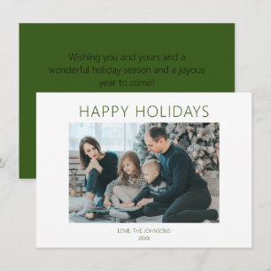 Evergreen Minimalistisch HAPPY HOLIDAYS Feiertagskarte