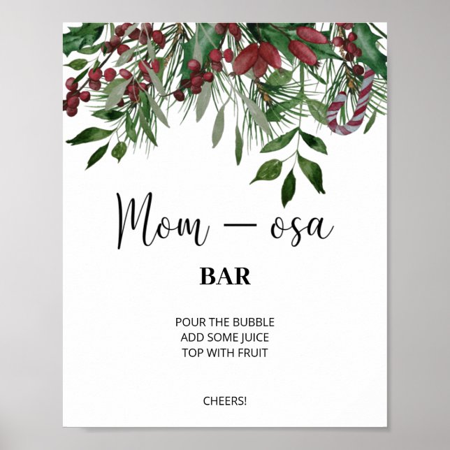 Evergreen Mom-osa Bar signiert. Wintermomosa-Bar Poster (Vorne)
