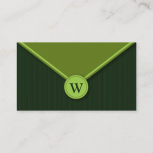 Evergreen Monogram Elegant Envelope Business Cards Visitenkarte