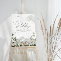 Evergreen Mountain Forest Wedding Willkommenszeich