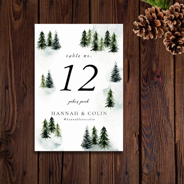 Evergreen Mountain Glen White Green Black Tischnummer (Von Creator hochgeladen)